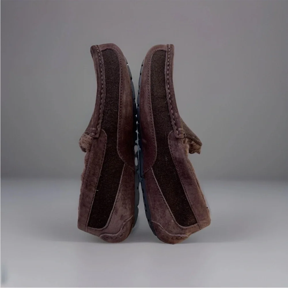 Ugg Australia Mens Ascot Wool Size 8 Brown Slippers Loafers